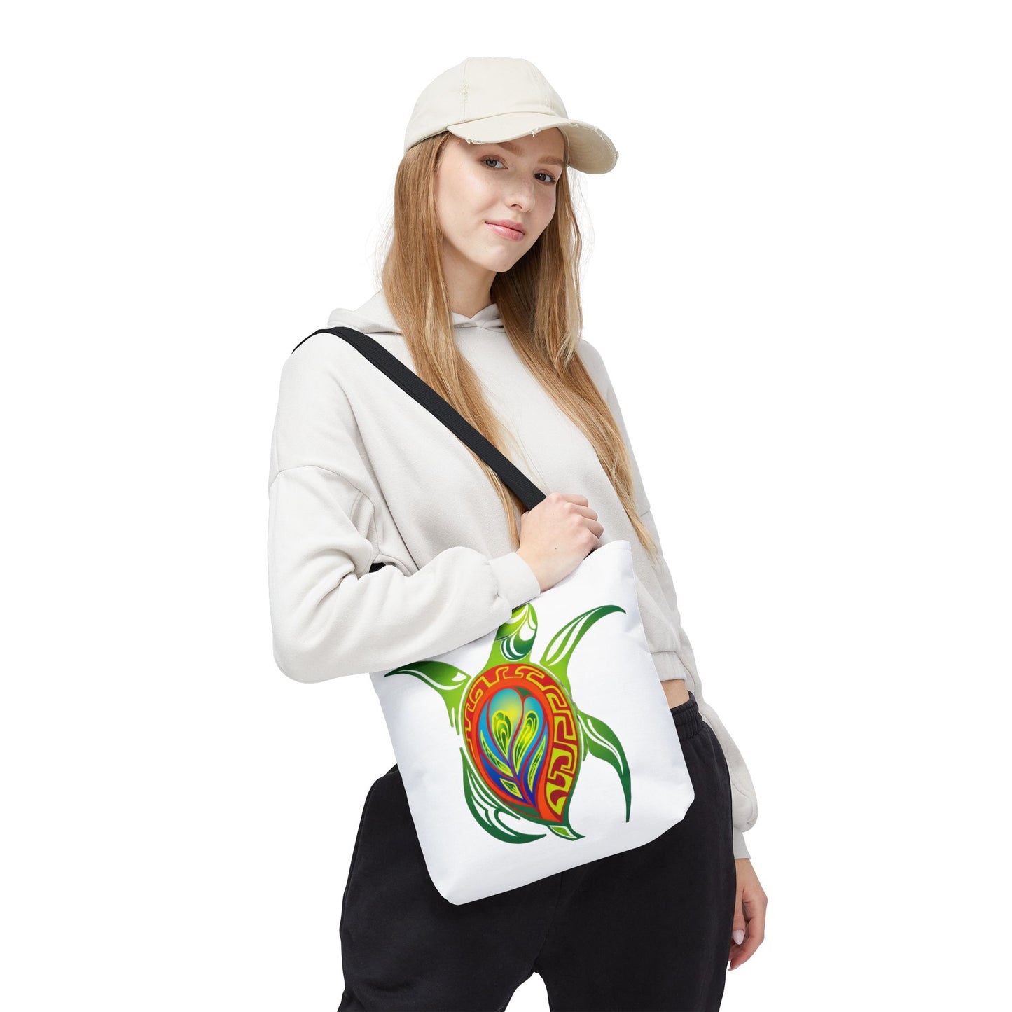 Sea Turtle Tote Bag — Colorful Tribal Hawaiian Turtle Beach Tote