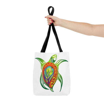 Sea Turtle Tote Bag — Colorful Tribal Hawaiian Turtle Beach Tote